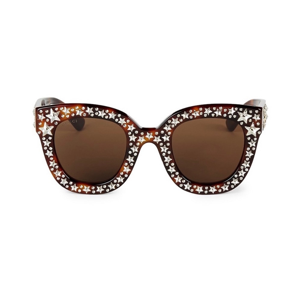 - Gucci 49mm acetate stars cateye sunglasses…